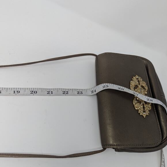 Vintage Susan Gail Original Leather Ornate Gold Detail Crossbody Evening Bag - Picture 13 of 16